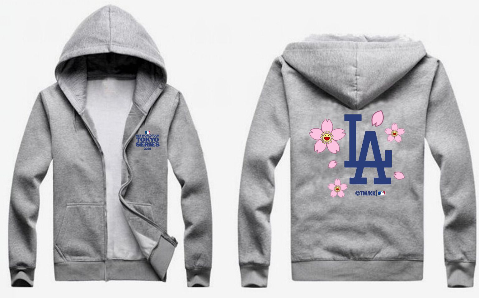 Men Los Angeles Dodgers Blank Grey Zipper hoodie 2025 MLB Jersey style 2->los angeles dodgers->MLB Jersey